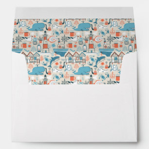Enveloppe Motif mignon de griffonnage de la Mer du Nord