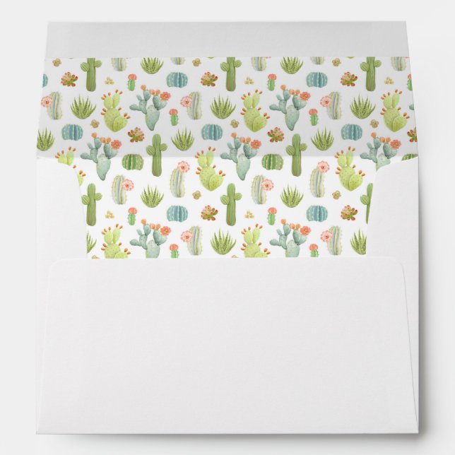 Enveloppe Motif mignon de position de cactus (Dos (Bas))