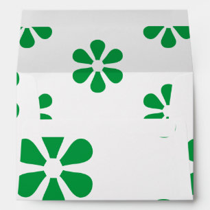 Enveloppe Motif mignon vert floral et blanc