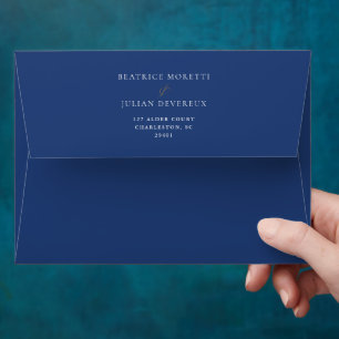 Enveloppe Motif moderne bleu méditerranéen Carrelage Mariage