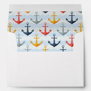 Enveloppe Motif nautique avec Ancres