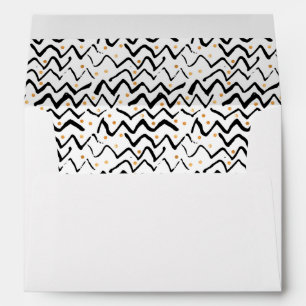Enveloppe Motif noir de courses et de points de brosse