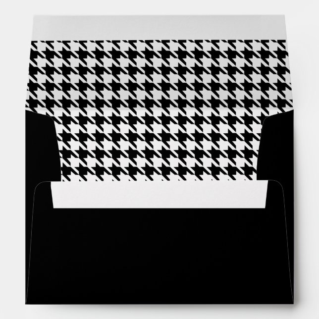 Enveloppe Motif noir et blanc Houndstooth (Dos (Bas))