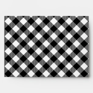 Enveloppe Motif noir et blanc moderne de guingan de contrôl