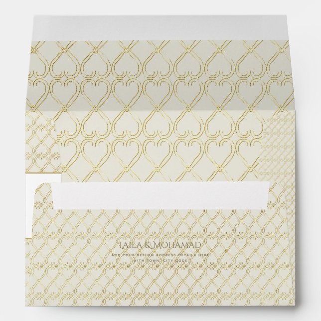 Enveloppe Motif Ornate Gold Heart - Retour (Dos (Bas))
