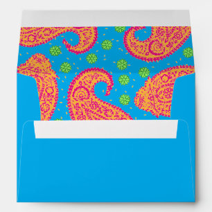 Enveloppe Motif Paisley colorée