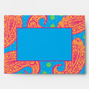 Enveloppe Motif Paisley colorée