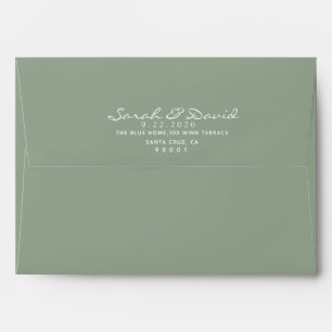 Enveloppe motif pastel vert