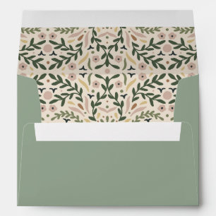 Enveloppe motif pastel vert
