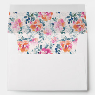 Enveloppe Motif peint de roses