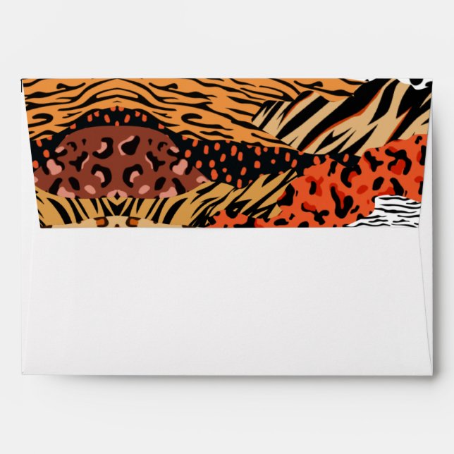 Enveloppe Motif Poster de animal sauvage (Dos (Haut rabat))