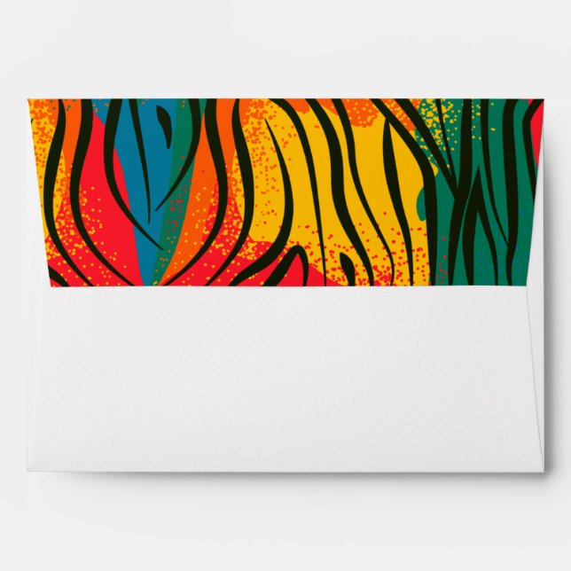 Enveloppe Motif Poster de animal Zebra coloré (Dos (Haut rabat))