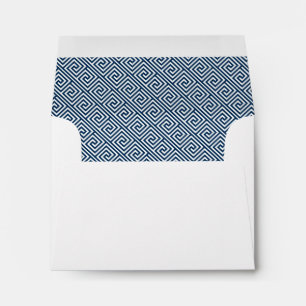 Enveloppe Motif principal grec de bleu marine rayé