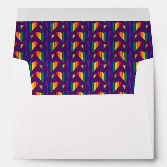 Enveloppe Motif Rainbow Hearts (Dos (Bas))