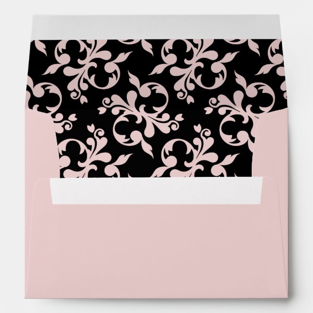Enveloppe Motif Rococo Pink Black Orament (Dos (Bas))