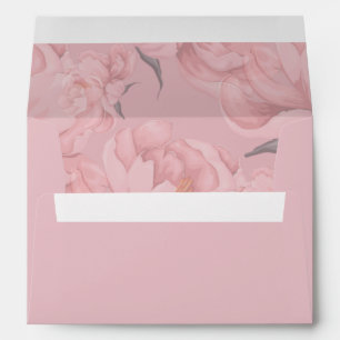 Enveloppe motif rose fleurie et diamant