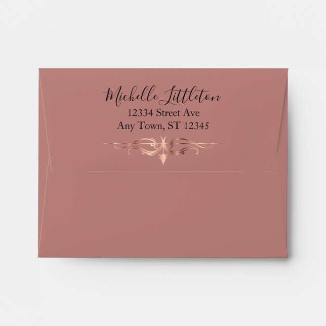 Enveloppe Motif rose Gold Diamond (Dos (Haut rabat))