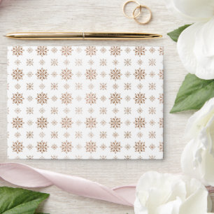 Enveloppe Motif rose Gold Snowflakes