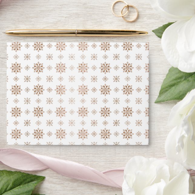 Enveloppe Motif rose Gold Snowflakes (Wedding)