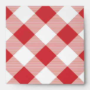 Enveloppe Motif rouge de nappe de guingan