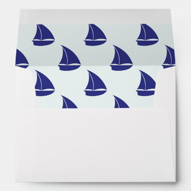 Enveloppe Motif Royal Blue Sailboat (Dos (Bas))