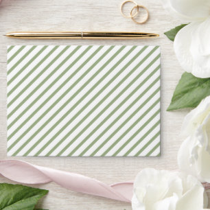 Enveloppe Motif Sage Green White Stripes