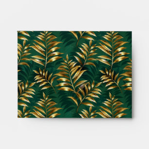 Enveloppe Motif sans couture avec des fougères dorées