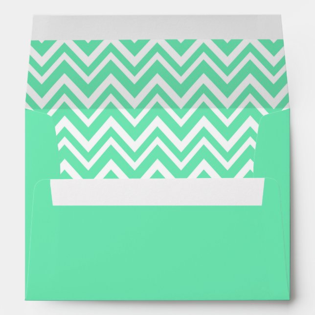 Enveloppe Motif Seafoam Mint Green Zigzgag (Dos (Bas))