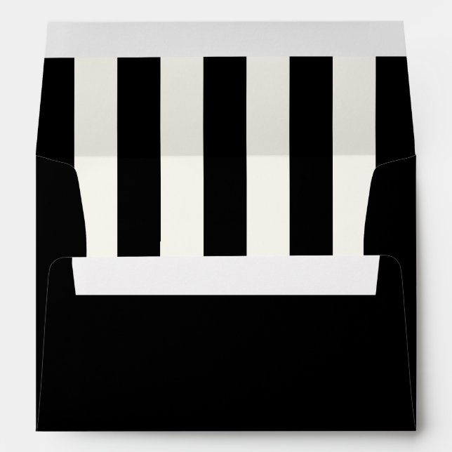 Enveloppe Motif simple noir et blanc cassé Ecru (Dos (Bas))