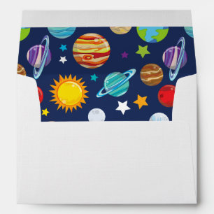 Enveloppe Motif spatial, Planètes, Étoiles, Cosmos, Galaxie