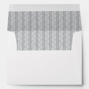 Enveloppe Motif tiré par la main gris de Chevron
