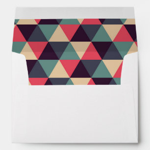 Enveloppe Motif Triangle Turquoise Et Rose