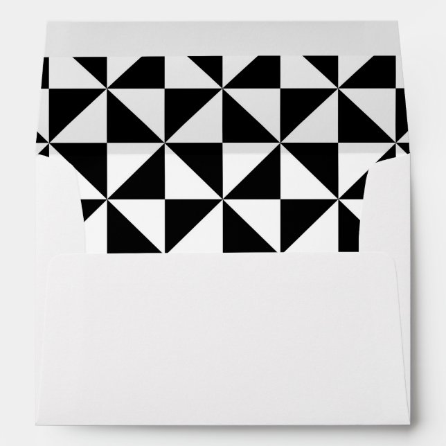 Enveloppe Motif triangulaire noir et blanc (Dos (Bas))