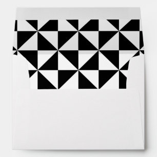 Enveloppe Motif triangulaire noir et blanc