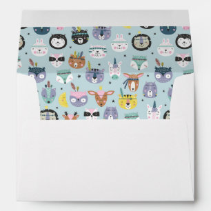 Enveloppe Motif tribal mignon de visage