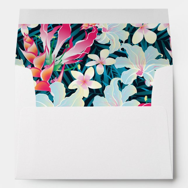 Enveloppe Motif tropical coloré (Dos (Bas))