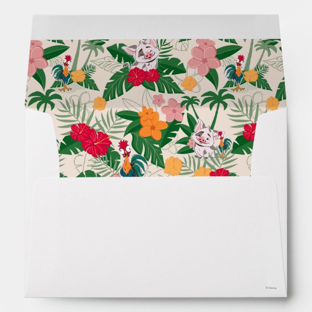 Enveloppe Motif tropical de Pua et Heihei (Dos (Bas))