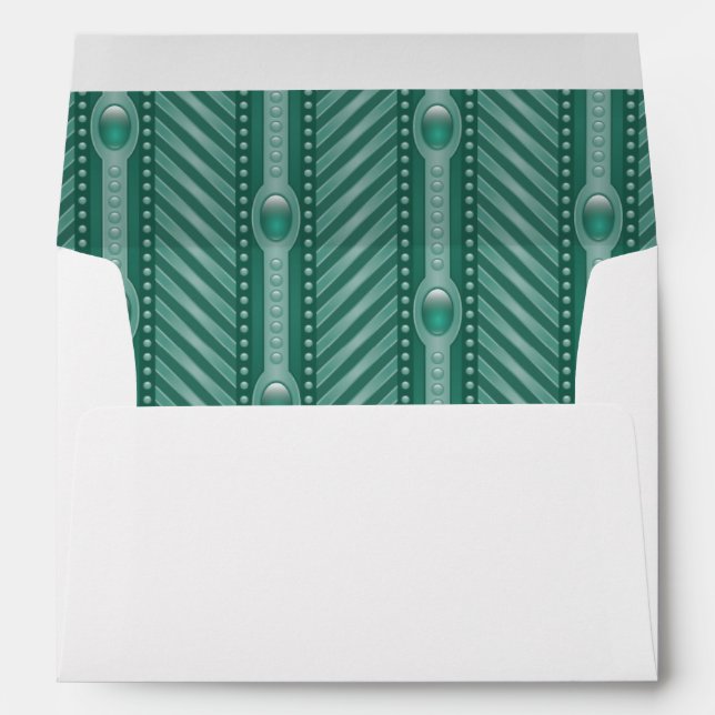 Enveloppe Motif Turquoise ornemental (Dos (Bas))