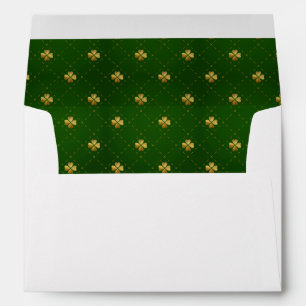 Enveloppe Motif vert d'or de trèfle