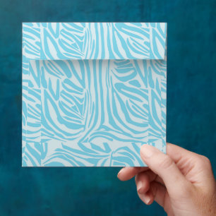Enveloppe Motif Zèbre Bleu