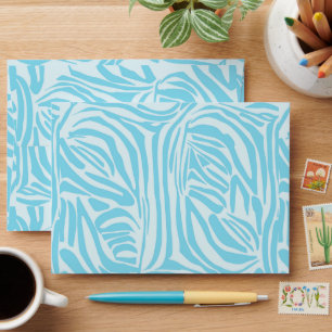 Enveloppe Motif Zèbre Bleu