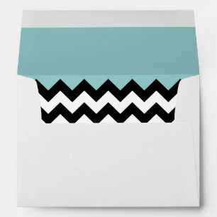 Enveloppe Motif Zigzag noir et blanc, Chevron, Bleu