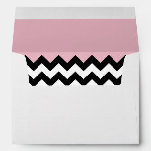 Enveloppe Motif Zigzag noir et blanc, Chevron, rose