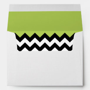 Enveloppe Motif Zigzag noir et blanc, Chevron, Vert