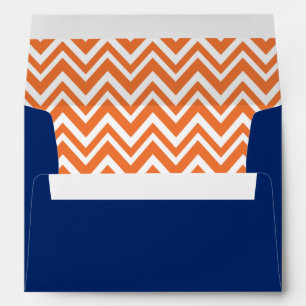 Enveloppe Motif Zigzag orange avec Royal Blue