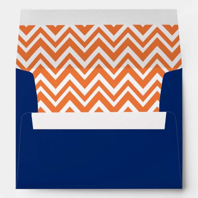 Enveloppe Motif Zigzag orange avec Royal Blue (Dos (Bas))