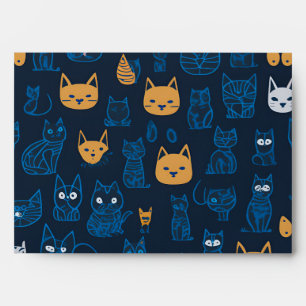 Enveloppe Motifs de chats, répétant des motifs