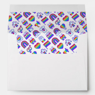 Enveloppe Motifs d'icônes arc-en-ciel colorés