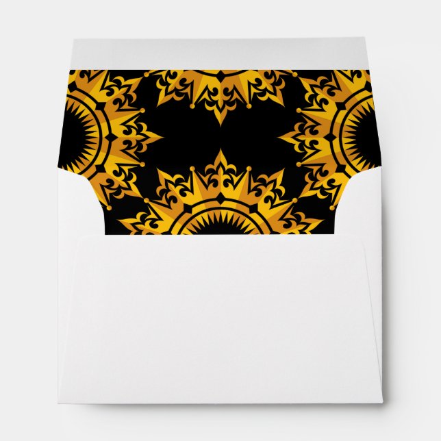 Enveloppe Motifs modulaires ornés d'or (Dos (Bas))