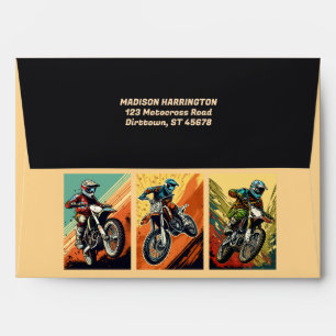 Enveloppe Motocross texte personnalisé